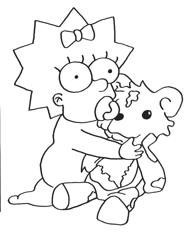 Coloriage de Les Simpsons facile pour enfants