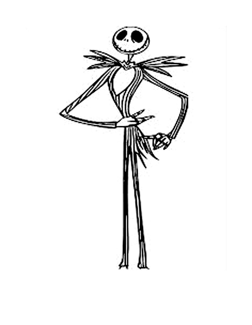 Jack, l'éternel squelette de Tim Burton, à imprimer et colorier
