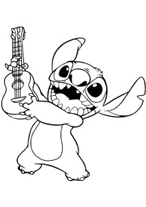 Stitch avec une guitare