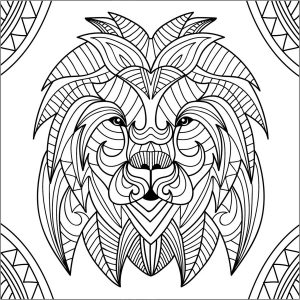 Tete de lion mandala 1