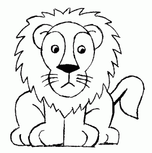 Coloriage lion 1