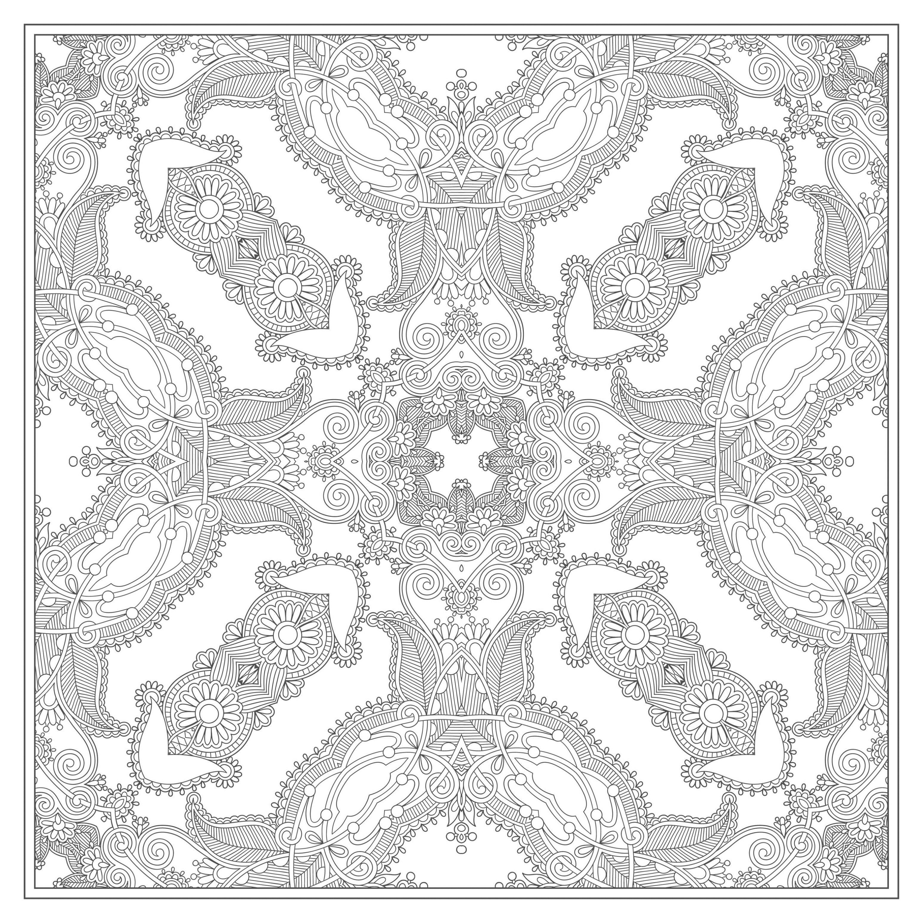 Mandala carre Coloriage Mandalas Coloriages pour image=mandalas coloriage mandala carre par karakotsya 3 1