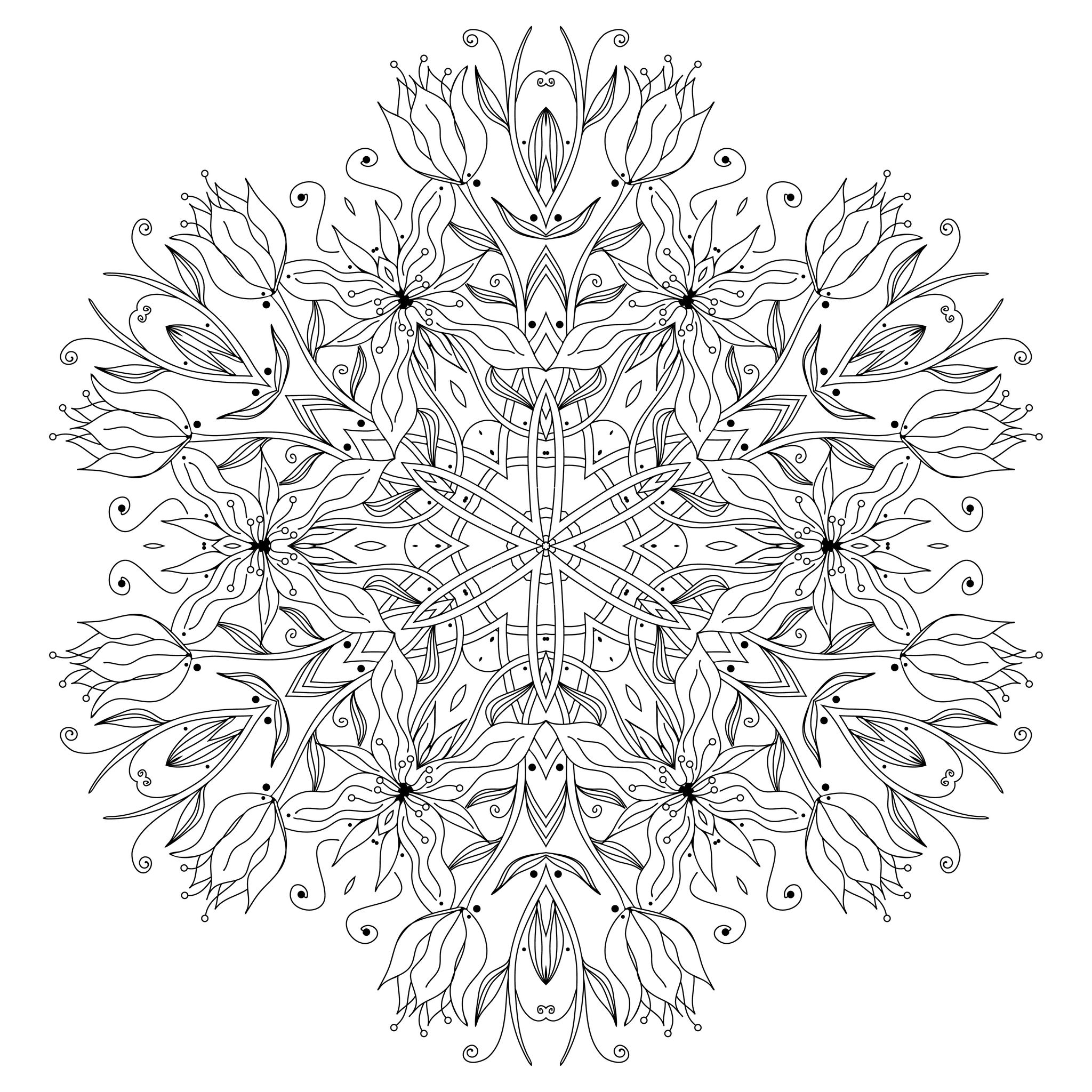Coloriage Mandalas Mandala fleurs elegantes par epic22 Imprimer