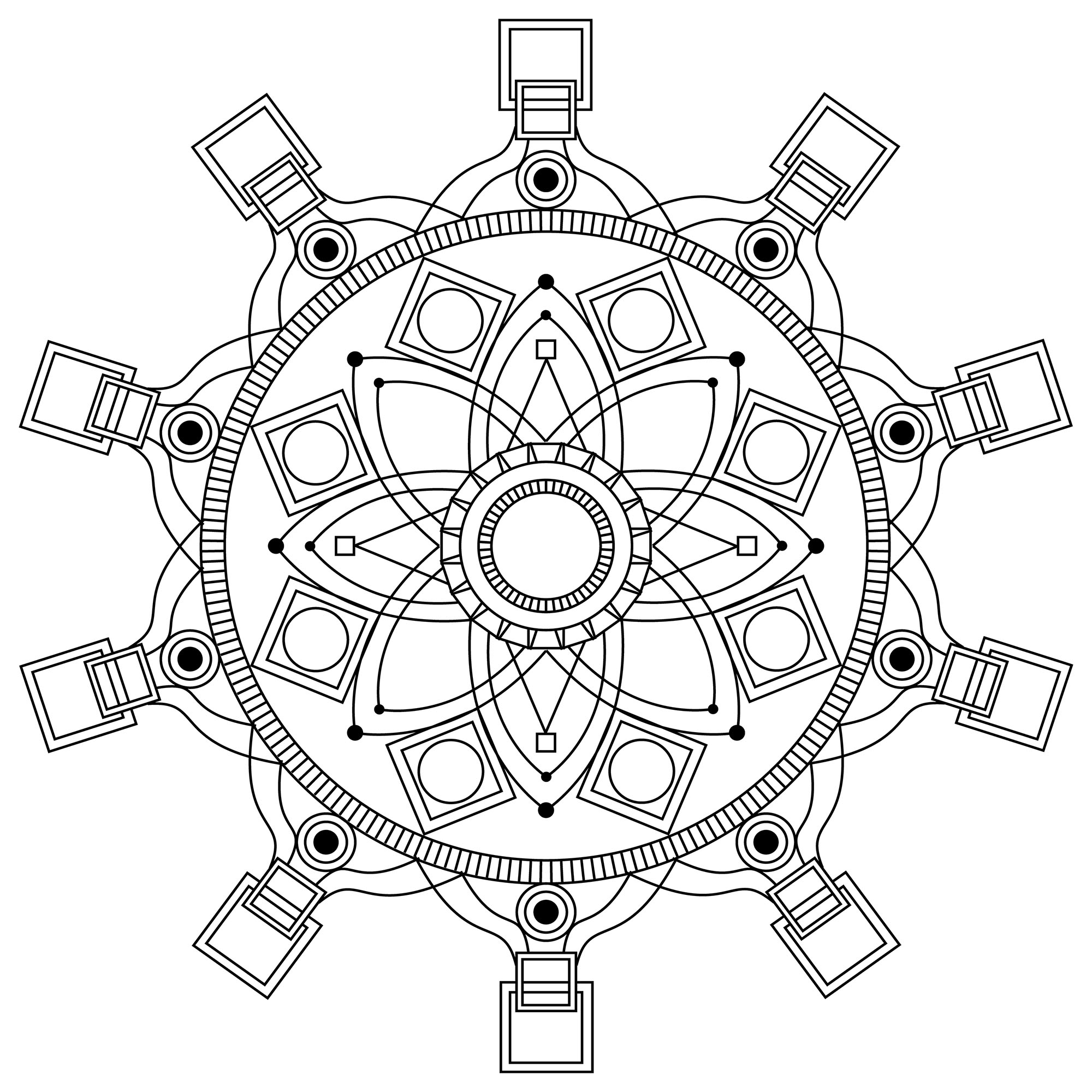 Mandala gratuit mpc design 3 - Coloriage Mandalas - Coloriages pour