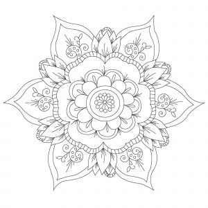 Joli Mandala en forme de fleurs