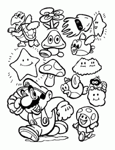 Coloriage de Mario bros gratuit à colorier