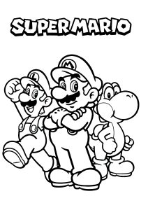 Mario, Luigi et Yoshi avec logo SUPER MARIO