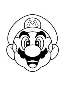 Tête de Mario à colorier