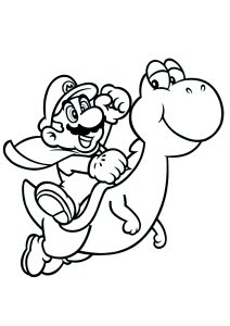 Mario sur son ami dinosaure Yoshi