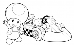 Coloriage de Mario Kart pour enfants