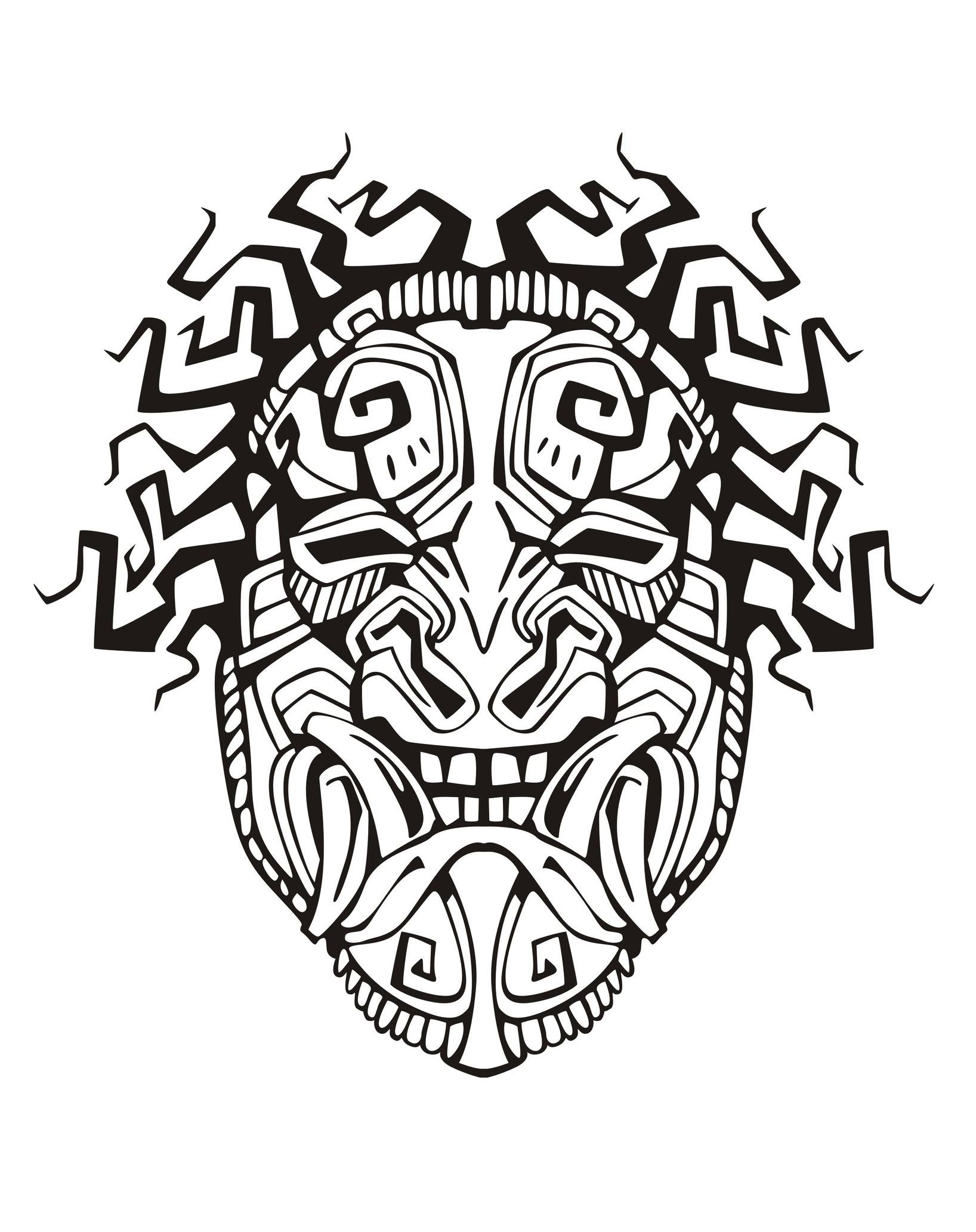 Masque inspiration inca maya azteque 1