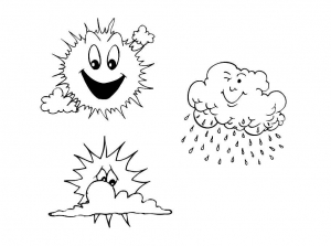 3 symboles météo à colorier