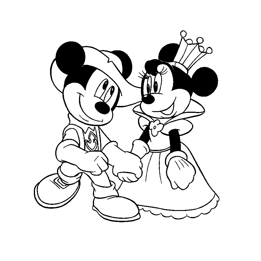 Mickey minnie prince - Coloriage Mickey et ses amis - Coloriages pour enfants