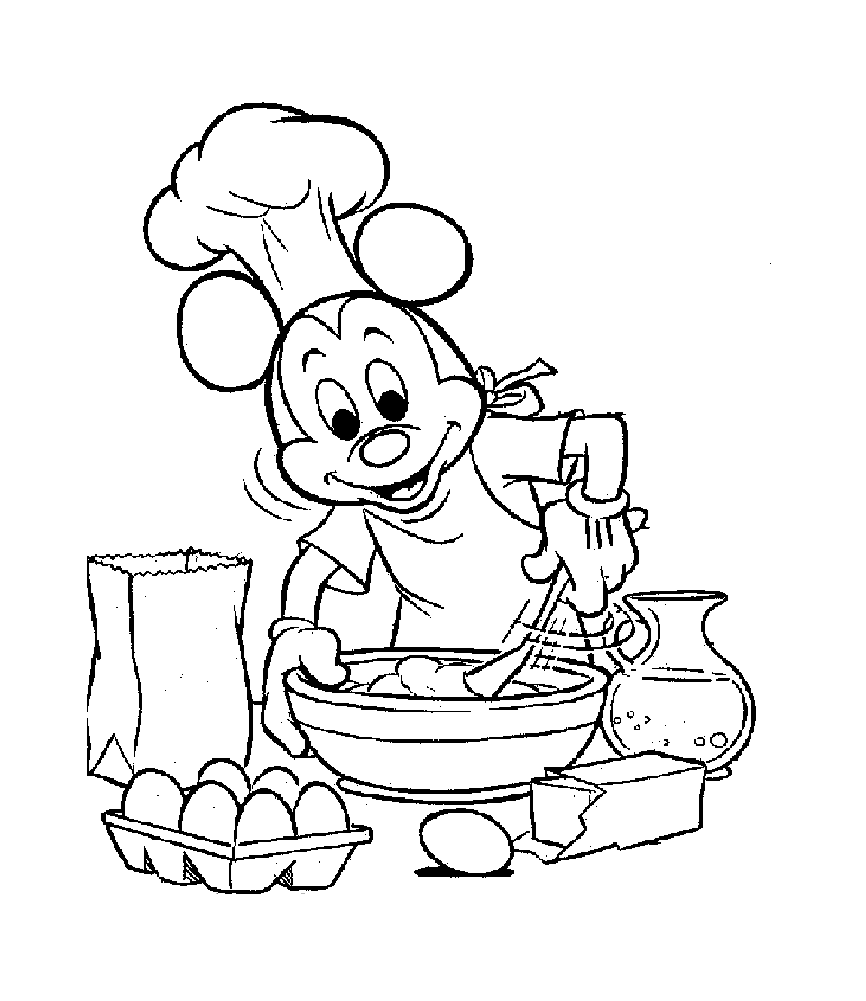 Mickey en train de cuisiner