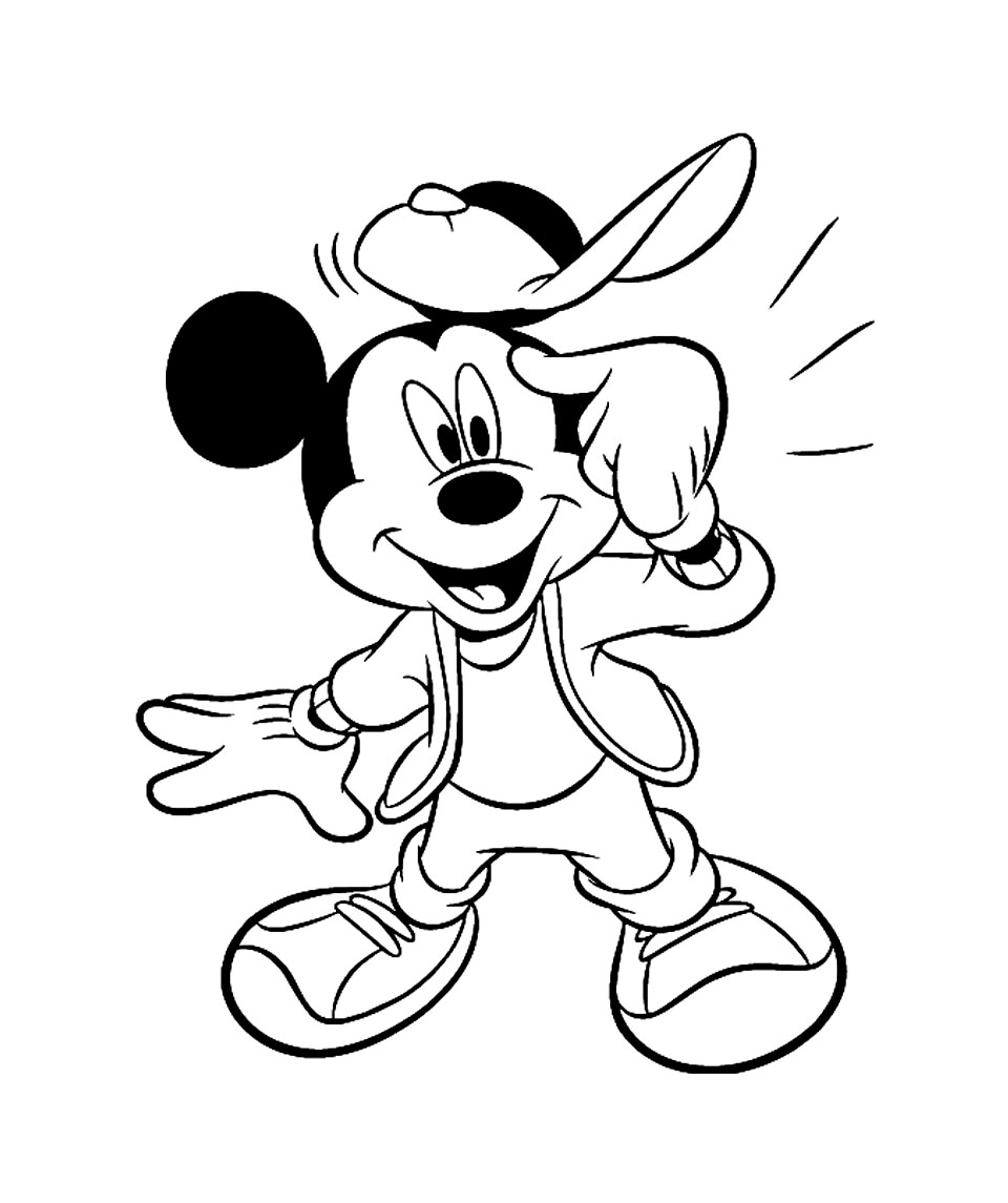 Coloriage de Mickey qui a une idée !