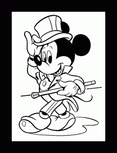 Magnifique coloriage simple de Mickey