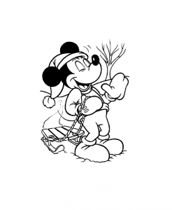 Mickey et une luge