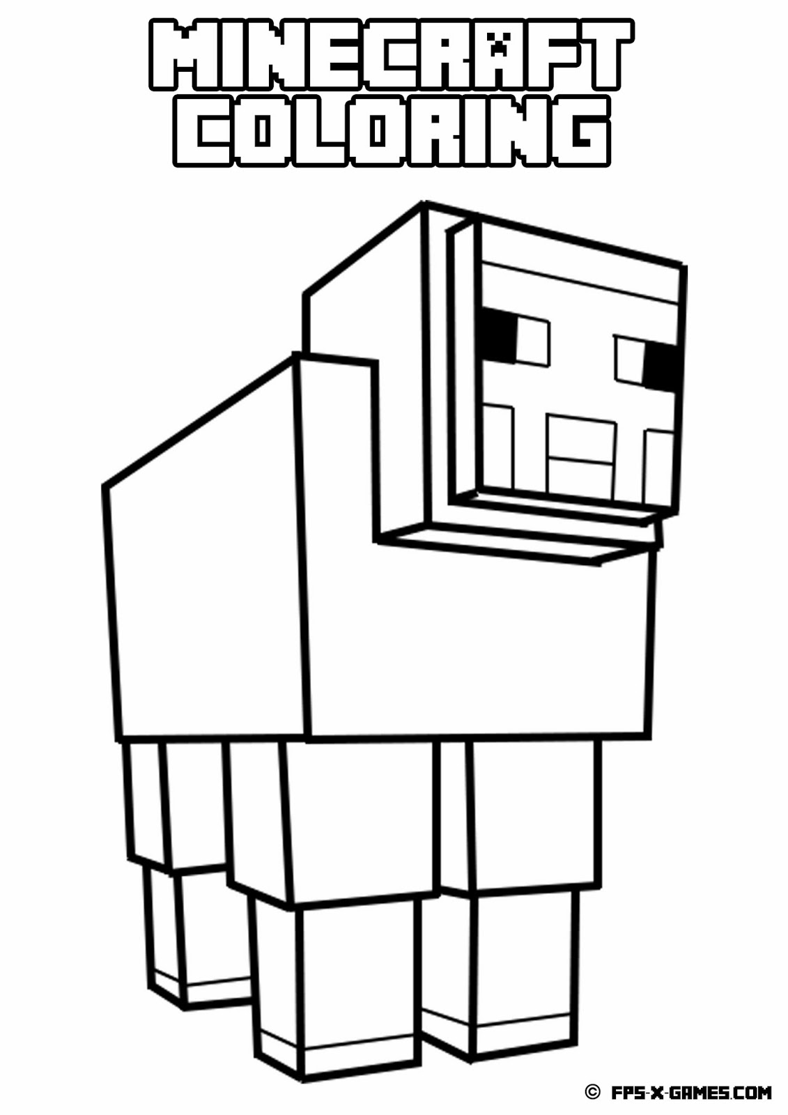 Image de Minecraft à colorier, facile pour enfants