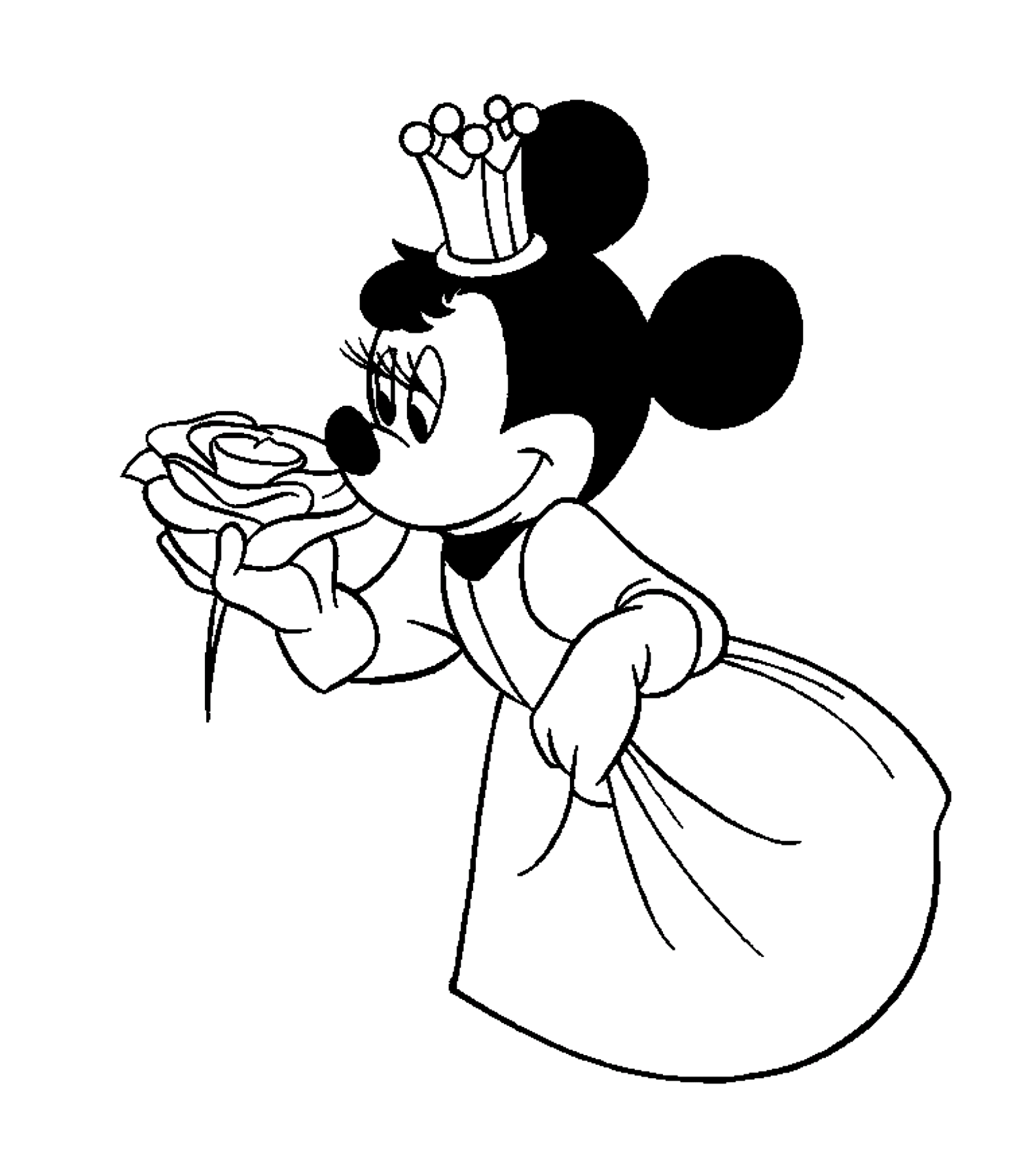 Minnie la princesse - Coloriage Minnie - Coloriages pour enfants