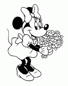Minnie et des fleurs
