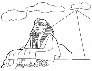 Coloriage monuments sphynx