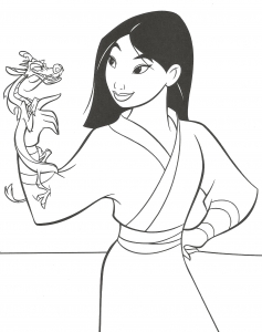 Coloriage de Mulan gratuit à colorier