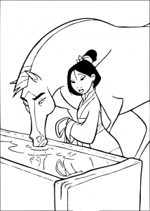 Image de Mulan à imprimer et colorier