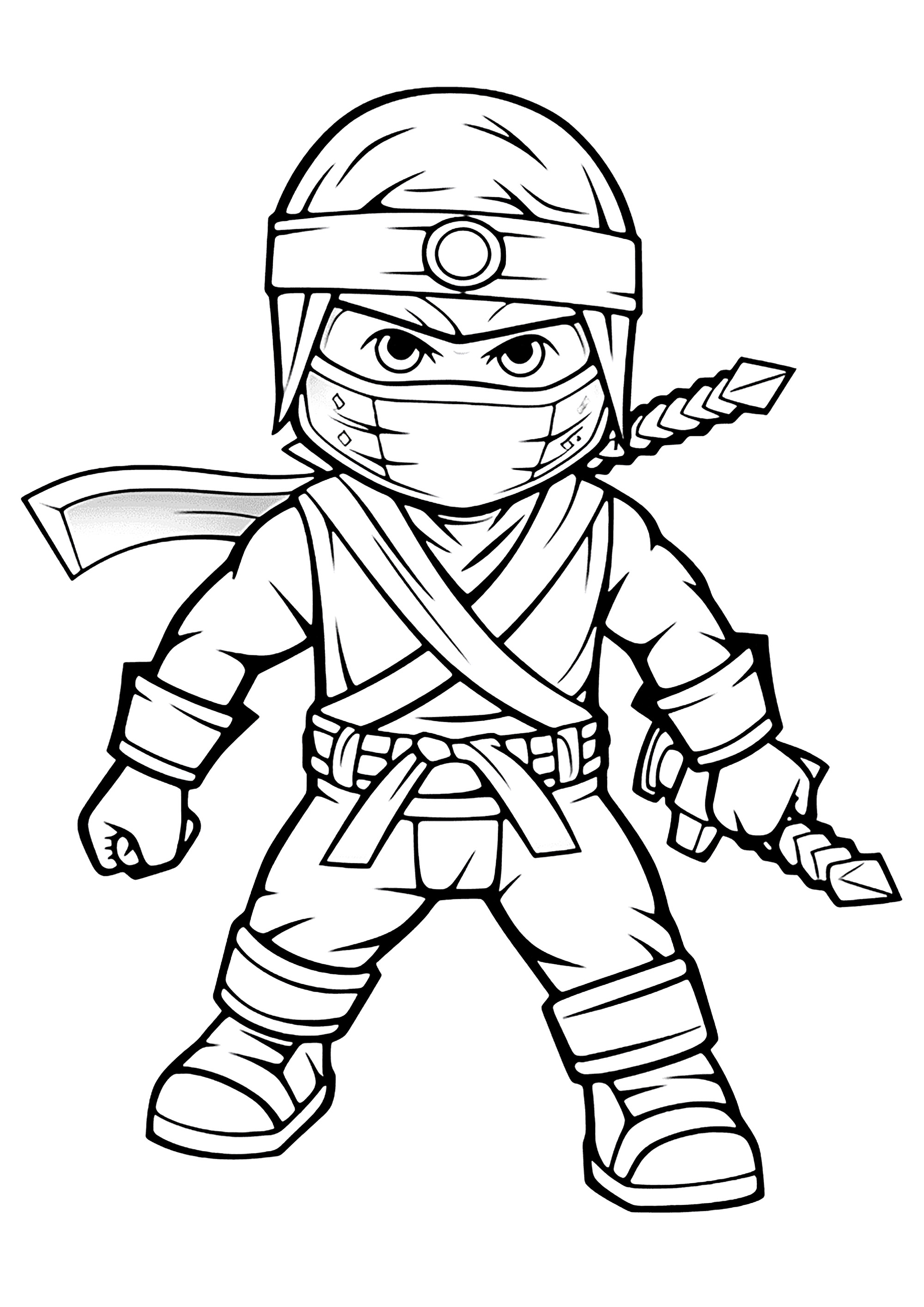 Lego Ninjago Ninja prêt à l'attaque Coloriage Ninjago pour enfants