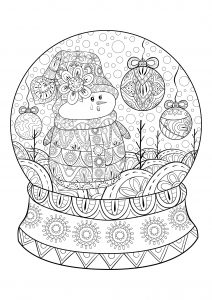 Bonhomme de neige dans une boule de Noël
