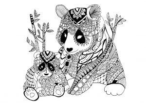 Coloriage de panda à imprimer pour enfants