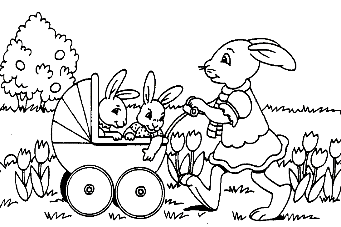 Un lapin en train de peindre des oeufs pour Pâques