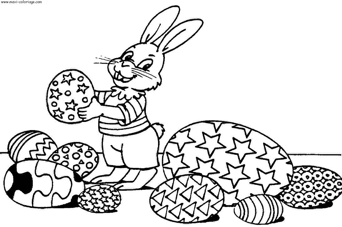 Image d'un lapin et d'un joli oeuf de Pâques