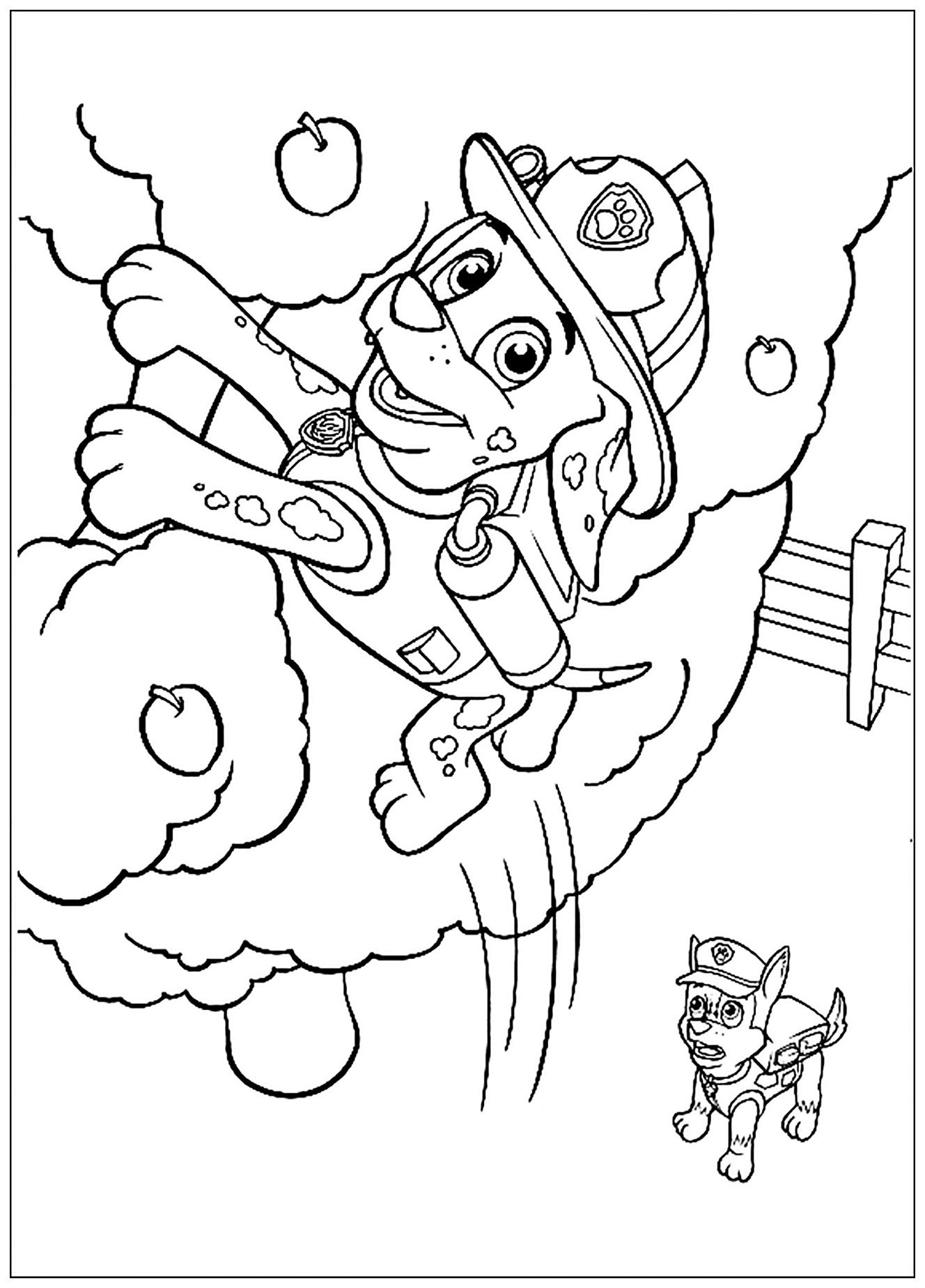 Joli coloriage de Pat Patrouille simple pour enfants : Mission à haut risque
