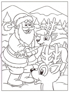 Père Noël et petits rennes