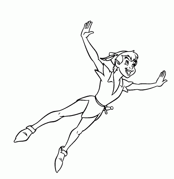 Image de Peter Pan volant à imprimer et colorier