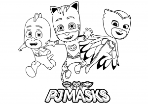 Les 3 héros (Catboy, Owlette et Gekko) de Pyjamasques  (PJ Masks)