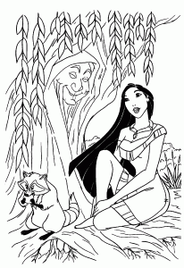 Image de Pocahontas à imprimer et colorier