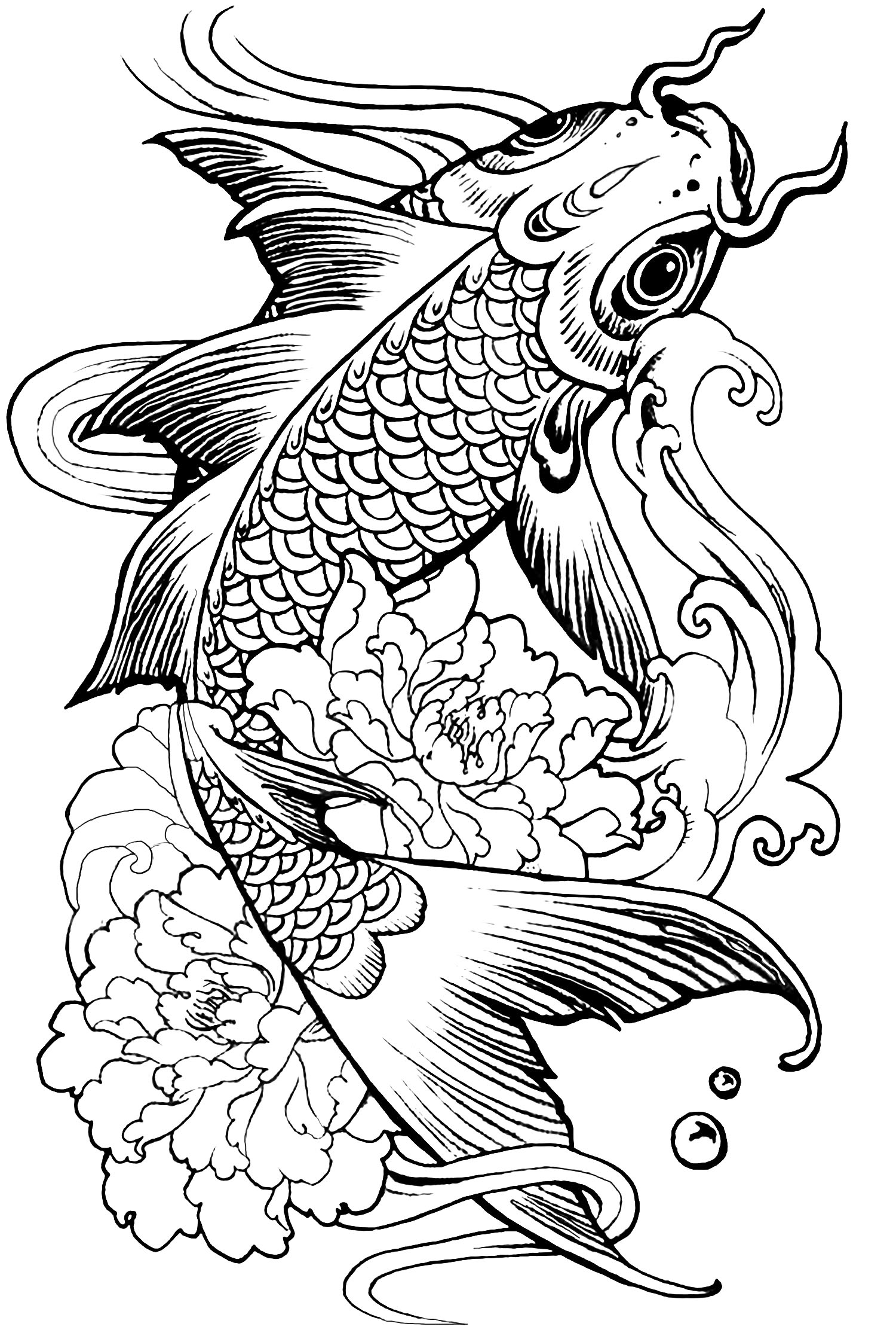 Un poisson à colorier (assez difficile)