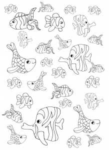 Coloriage de poissons à imprimer