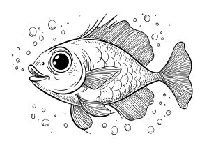 Simple coloriage d'un poisson