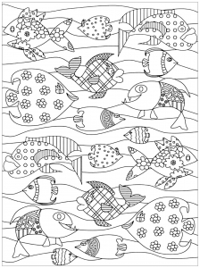 Image de poissons à télécharger et colorier