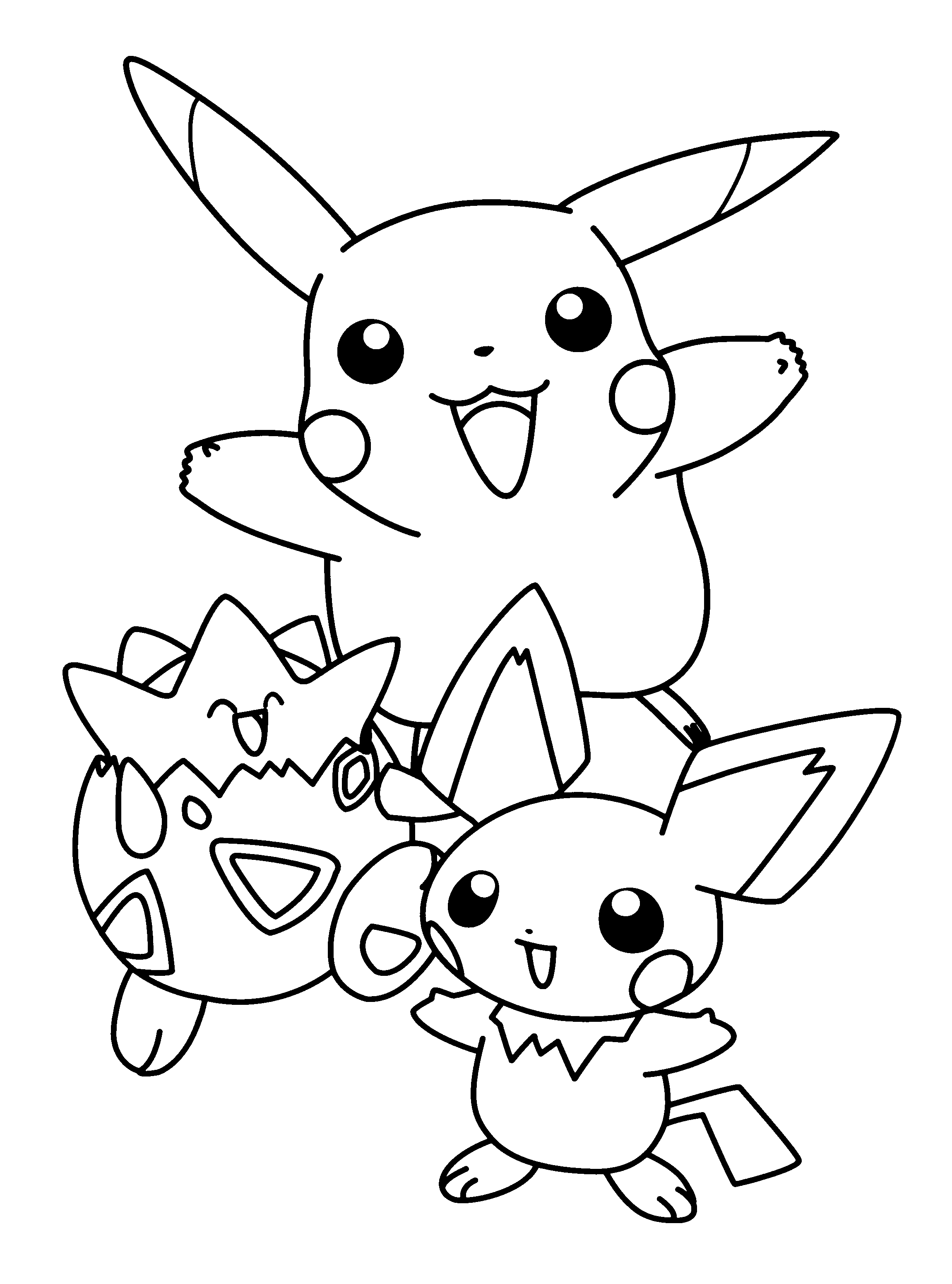 Pikachu et des oeufs de créatures Pokemon