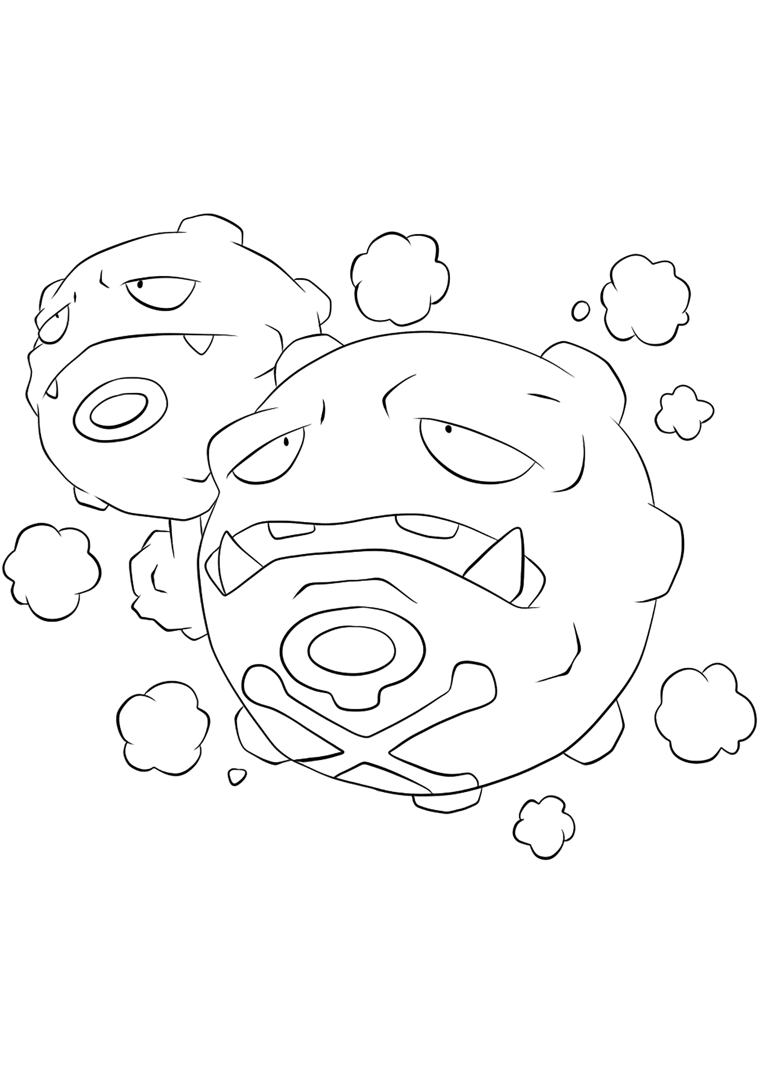 Weezing Pokemon Coloring Page
