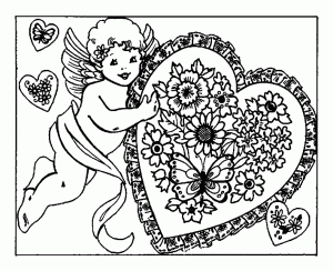 Dessin de Saint Valentin gratuit à imprimer et colorier