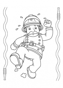 Dessin de Sam le pompier gratuit à imprimer et colorier