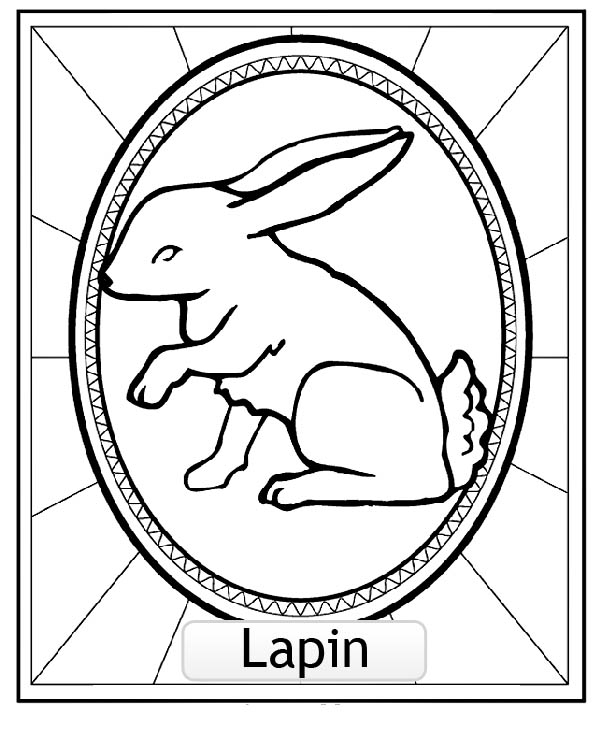 Coloriage Signe astrologie Chinois du LAPIN