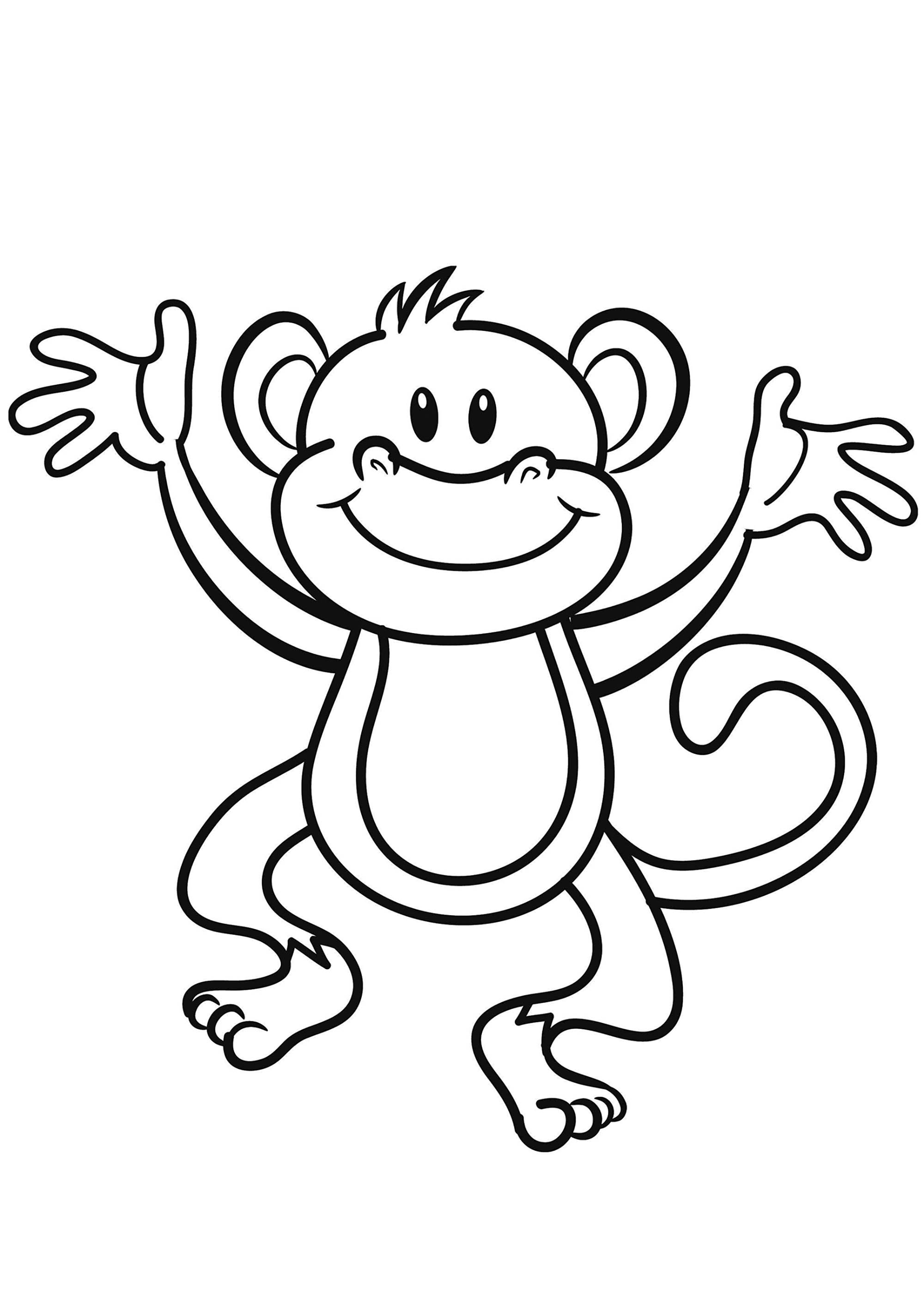Dessin de singe gratuit à télécharger et colorier ...