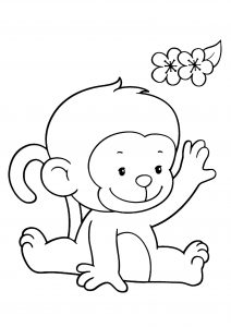 Coloriage de singe pour enfants