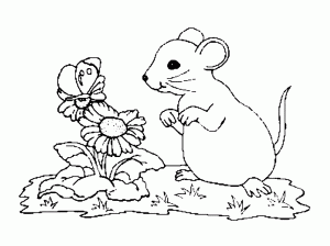 Image de souris à imprimer et colorier