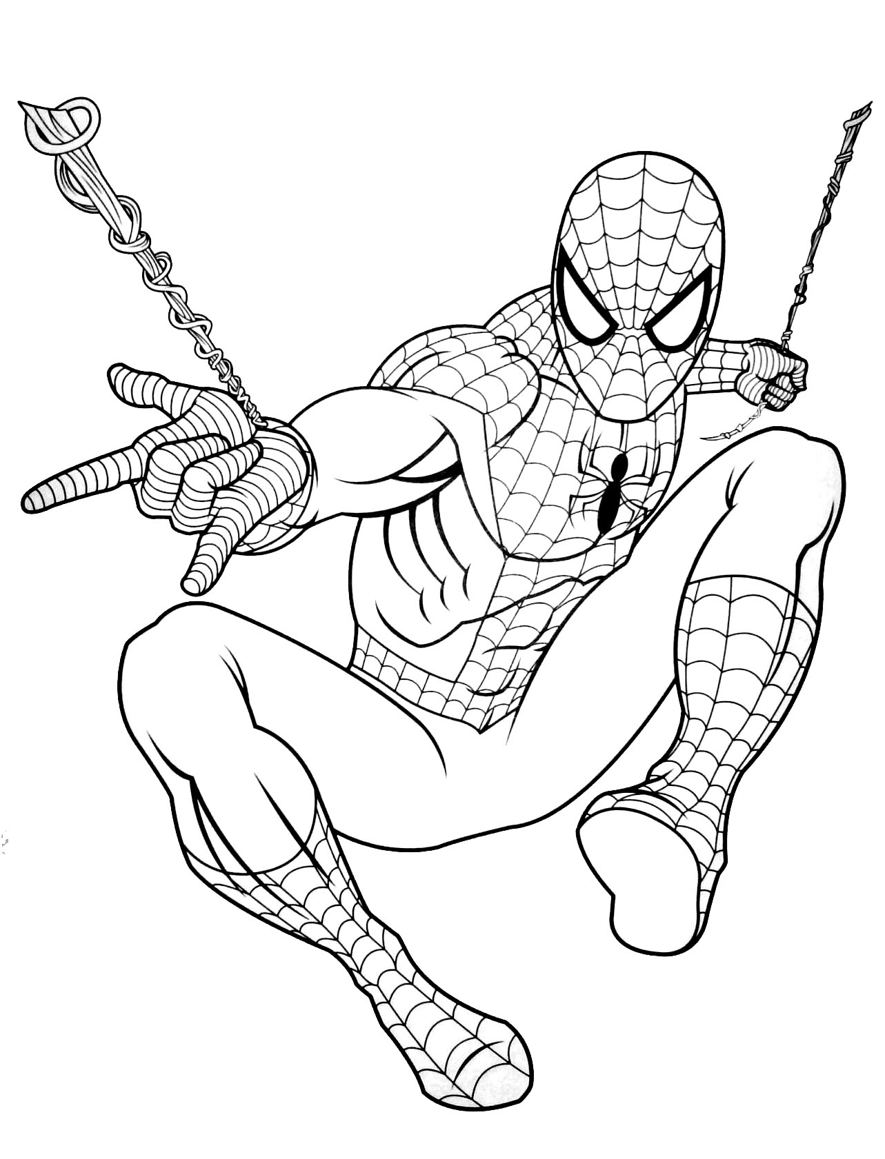 Coloriage de Spiderman facile pour enfants